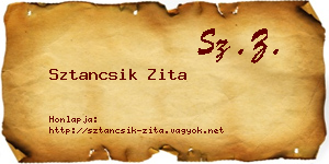 Sztancsik Zita névjegykártya