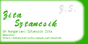 zita sztancsik business card